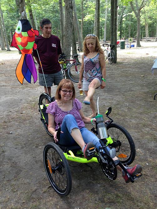 Bonnie on Claire's Recumbent 1