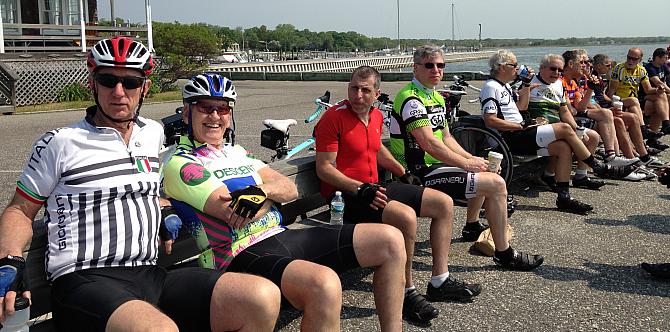 After the ride at the Bellport dock