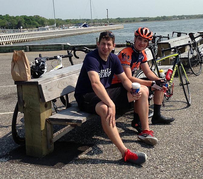 After the ride at the Bellport dock