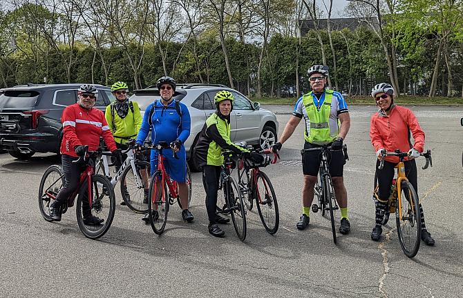 Holding Susan's bike