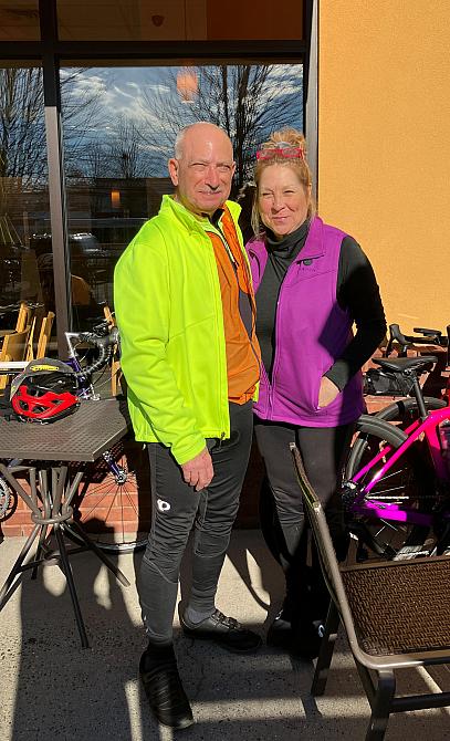 A happy "Couple" of Riders on Ronnie's at Panera ...