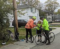 Anita repairing her flat